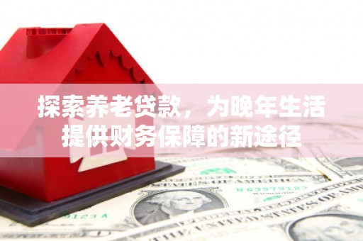 苍梧探索养老贷款，为晚年生活提供财务保障的新途径