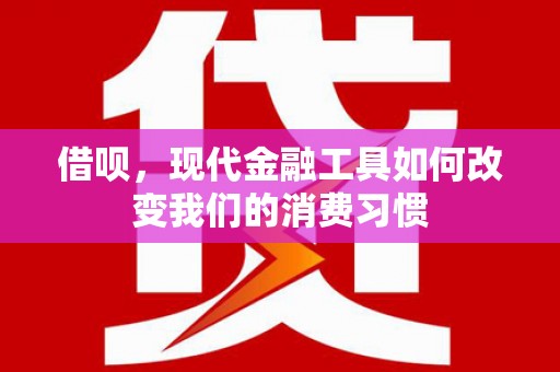 苍梧借呗，现代金融工具如何改变我们的消费习惯