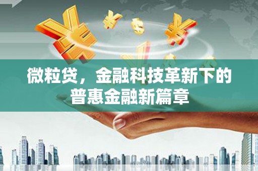 苍梧微粒贷，金融科技革新下的普惠金融新篇章