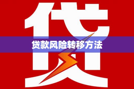 苍梧贷款风险转移方法