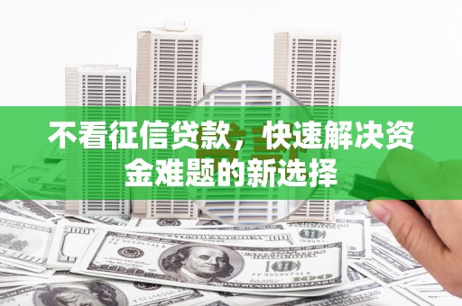 苍梧不看征信贷款，快速解决资金难题的新选择