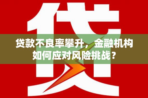 苍梧贷款不良率攀升，金融机构如何应对风险挑战？